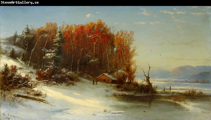 Regis-Francois Gignoux First Snow Along the Hudson River